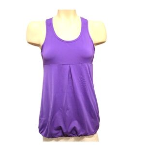LUCY CoreUp Yoga Tank Top Drawstring‎ Waist Scopp Neck KeyholeBack Purple Medium